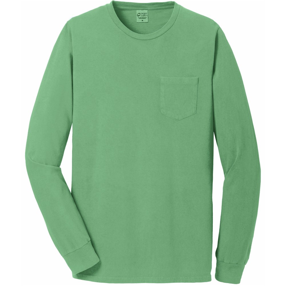 Port & Company® Pigment-Dyed L/S Pocket Tee